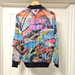 Adidas Originals Venice BeachTropical Bomber Track Shier JacketPalm Trees Sz S